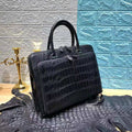 Crocodile Belly Black Handbag Men's-0