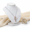 Heart Shaped Cross Necklace for Women White Gold Electroplated Jewelry-5