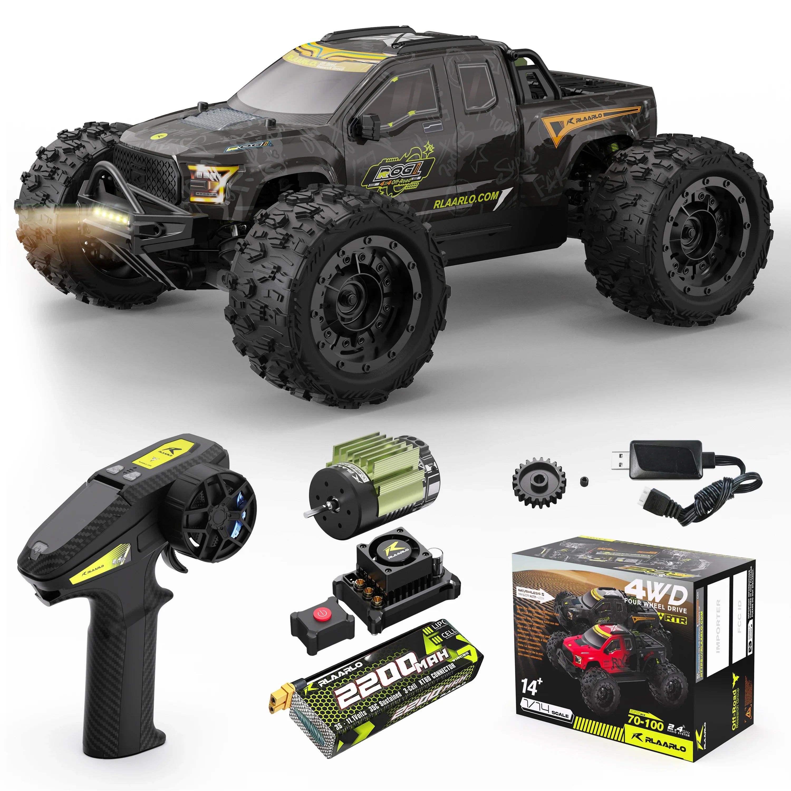 High-Speed 1/14 Rarello Gladiator RC Car - Off-Road Fun