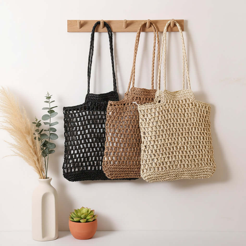 Hollow out straw beach bag Vacation Beach Bag Shoulder Bag-1