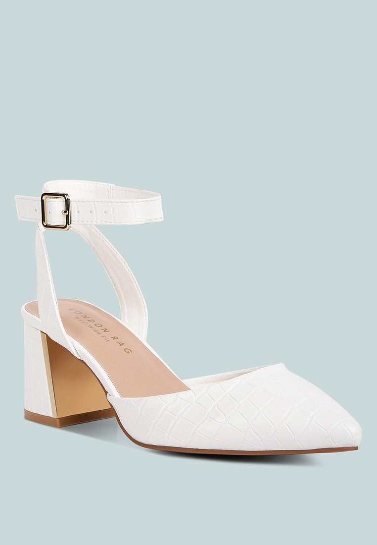 Hyatt Metallic Sling Block Heel Sandals-1