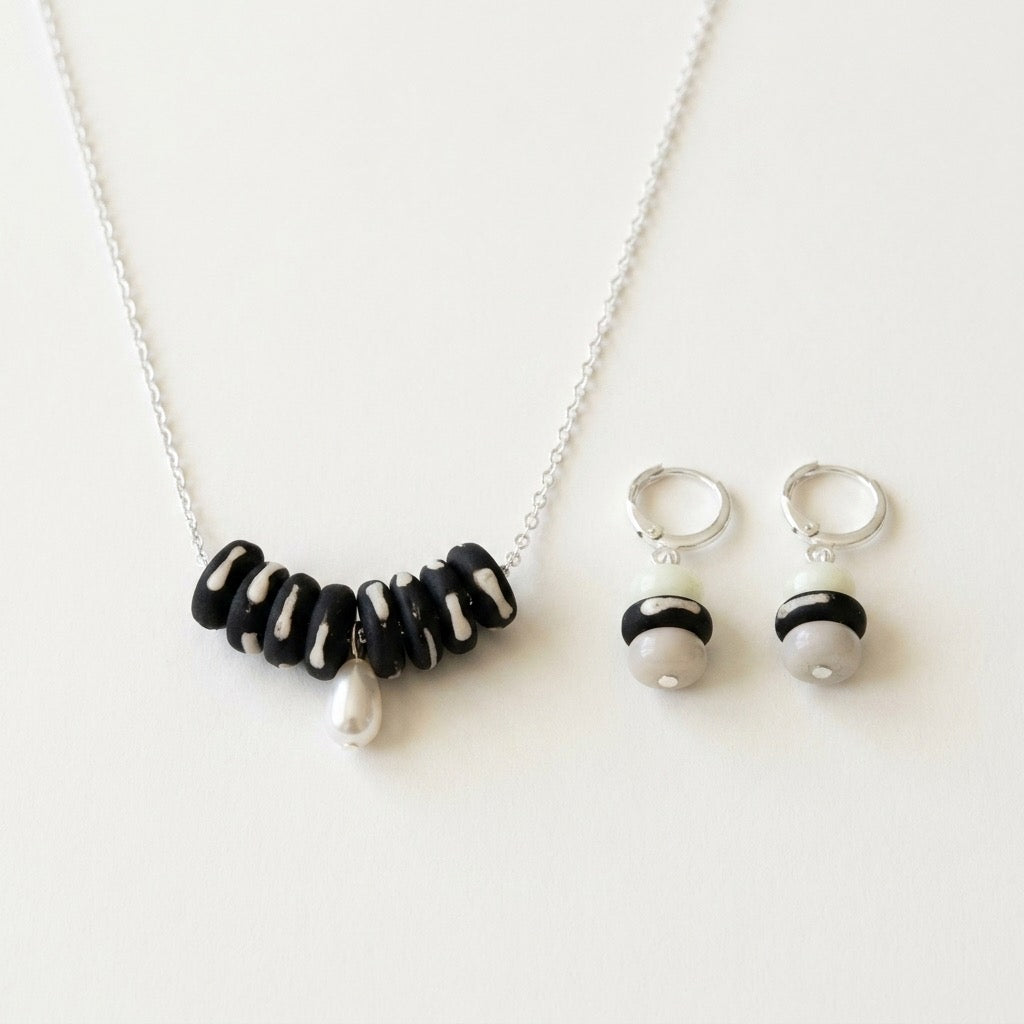 Dalmatian Necklace & Earrings Set-4
