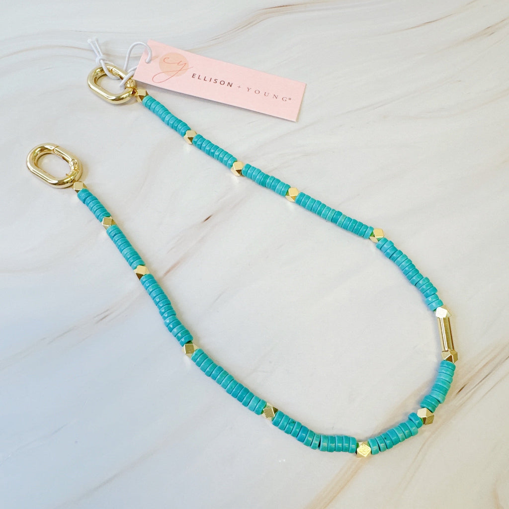 Turquoise Golden Edge Bag Charm-3