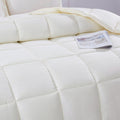 King Size Off White 3 Piece Microfiber Reversible Comforter Set-0