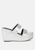 Iki Diki Rhinestone & Diamante Wedge Sandals-5