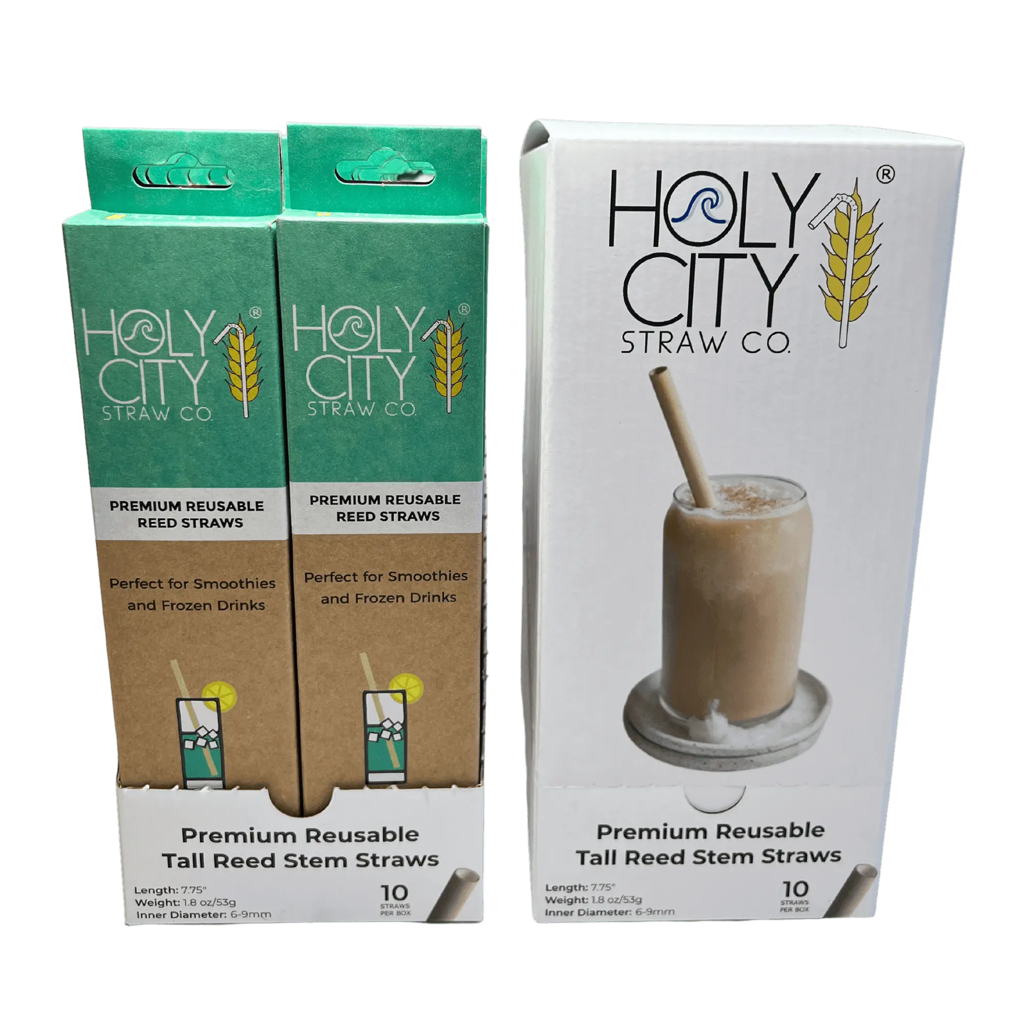 7.9" Jumbo Reed Stem Drinking Straws | Case of 6 Inner packs | 20 x 10ct. Boxes-1