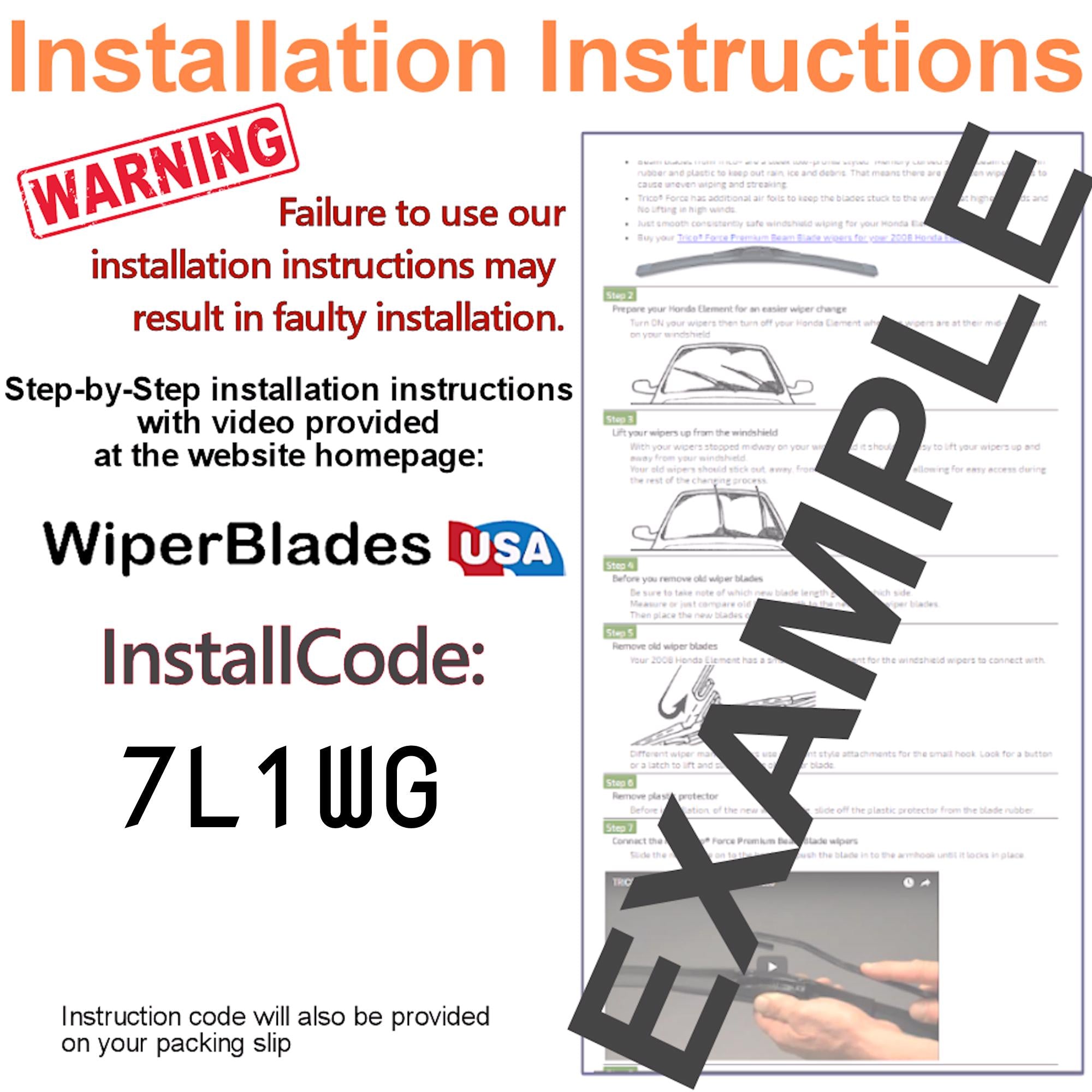 2014 Lexus LX570 Wiper Blades Set w/2yr Warranty (Set of 2) Tempest Elite Wipers-4