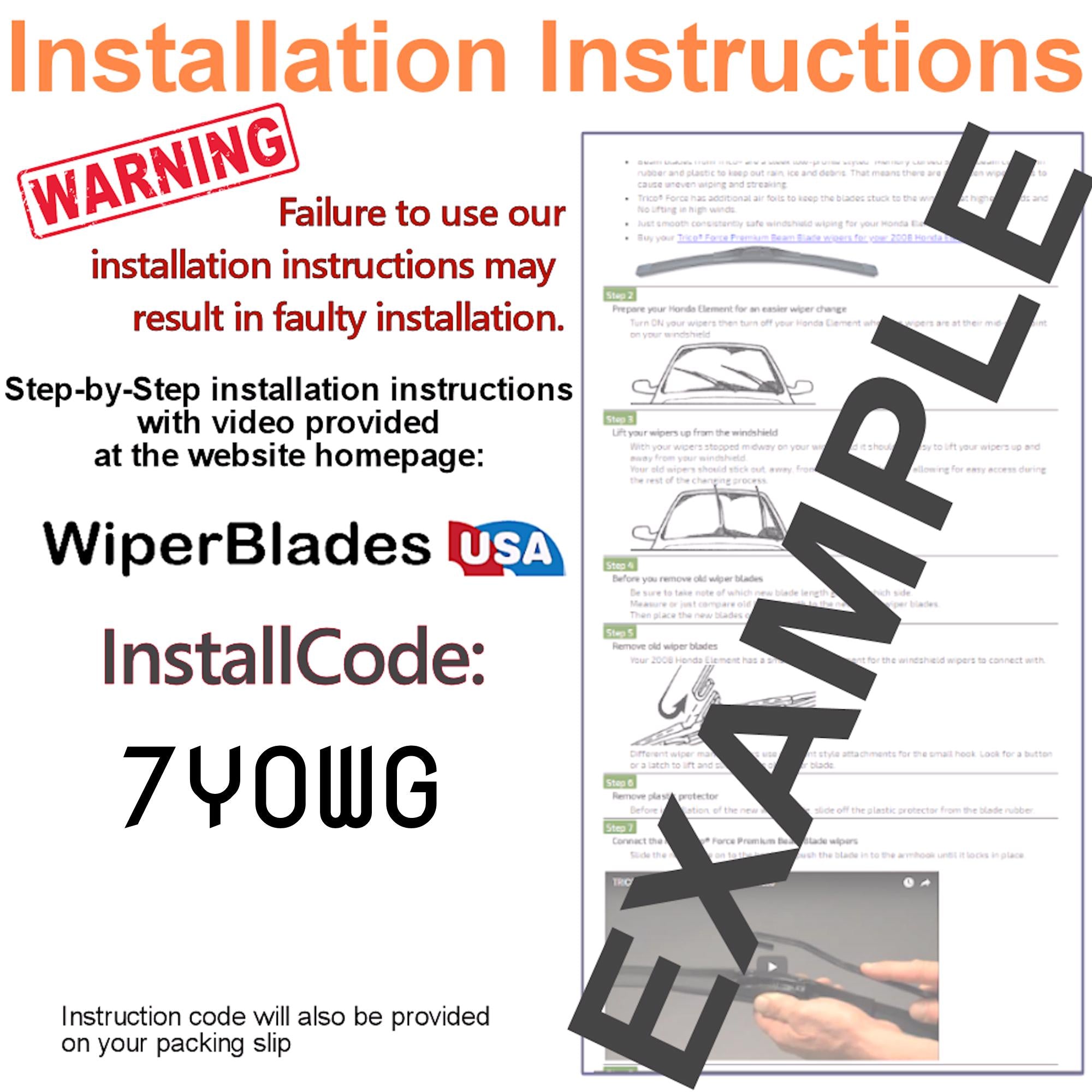 2004 Mazda 6 Wiper Blades Set w/2yr Warranty (Set of 2) Tempest Elite Wipers-4