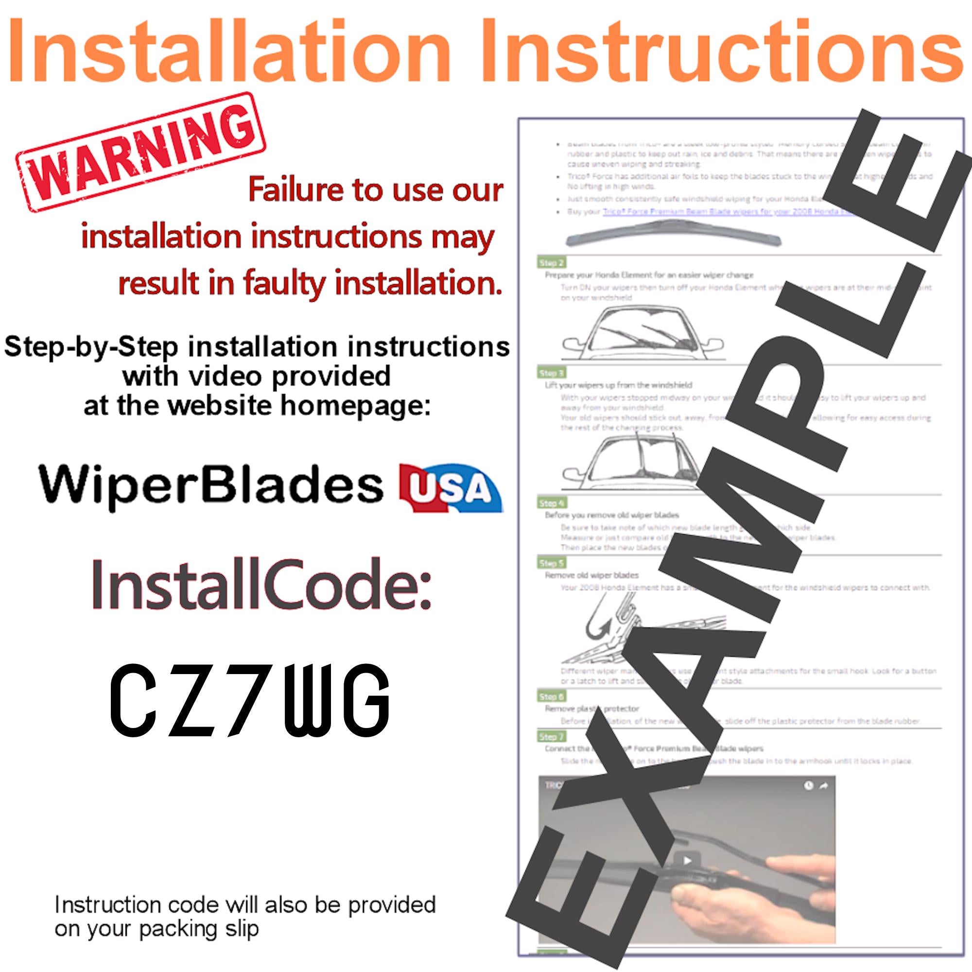 2016 Volkswagen Golf SportWagen Wiper Blades w/2yr Warranty (Set of 3) w/Rear Wipers-4