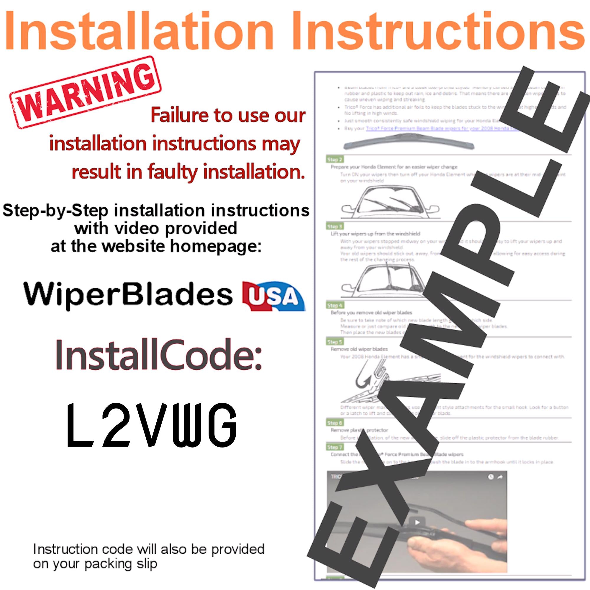 2019 Chevrolet Express 3500 Wiper Blades w/1yr Wear Warranty (Set of 2) Wipers-4