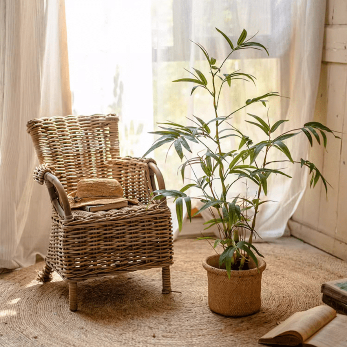 Artificial Bamboo Leaves in Pot (Shipping fees may apply)-2