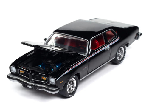 1974 Pontiac GTO Starlight Black with Red Interior "Muscle Cars USA" Series 1/64 Diecast Model Car by Johnny Lightning-0
