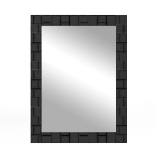 Wood Framed Wall Mirror Rectangle Vanity Mirror for Living Room Entryway-Black-4
