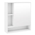 Wall Mounted  Bathroom Cabinet with Mirror Single Door-White-10