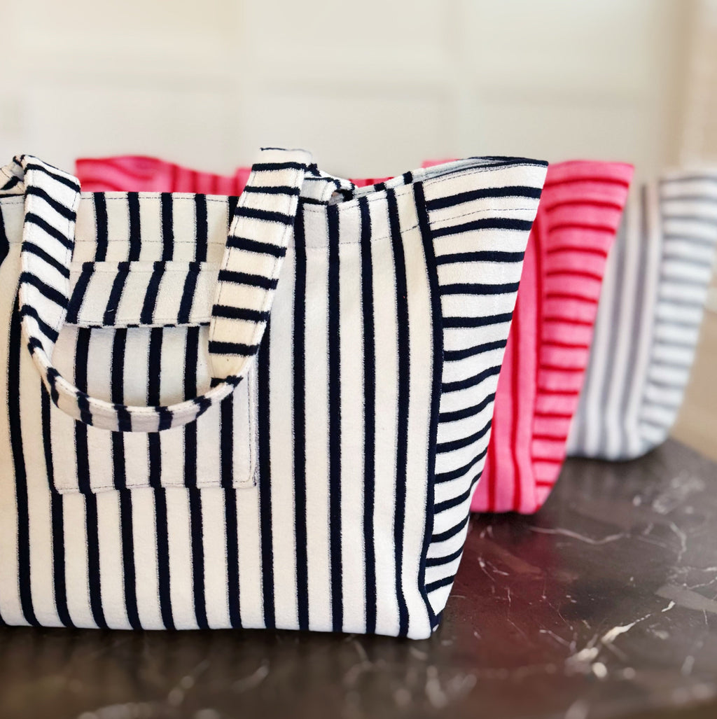Jumbo Terry Cloth Carryall Striped Beach Bag