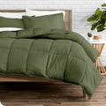 King/Cal King Wrinkle-Resistant Down Alternative Comforter Set in Olive Green-0