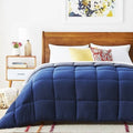 King All Seasons Grey/Navy Reversible Polyester Down Alternative Comforter-0