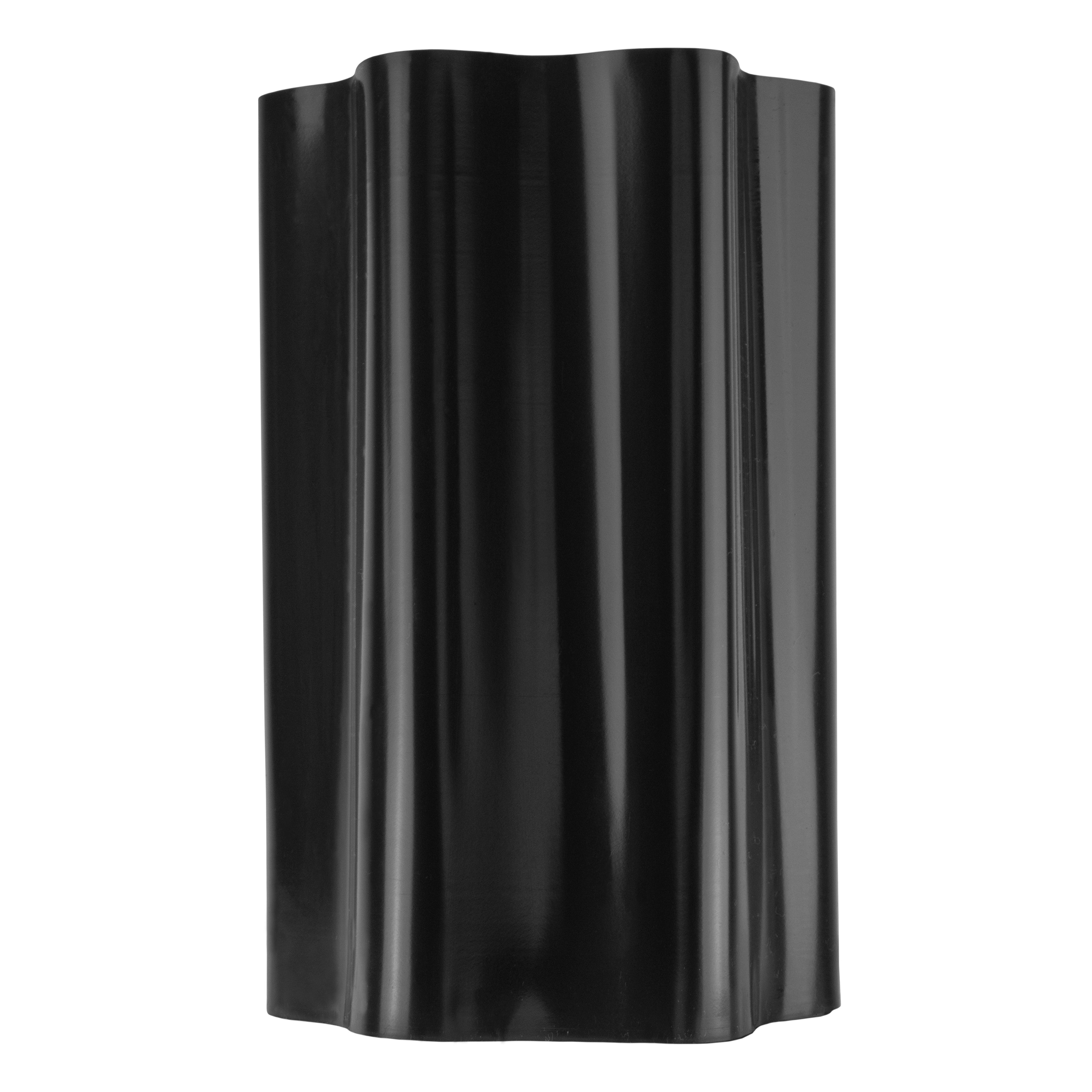 Black Crinkled Flexible Lawn Edging, 25cm Height