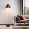 Floor Lamp with Leather Lampshade-0