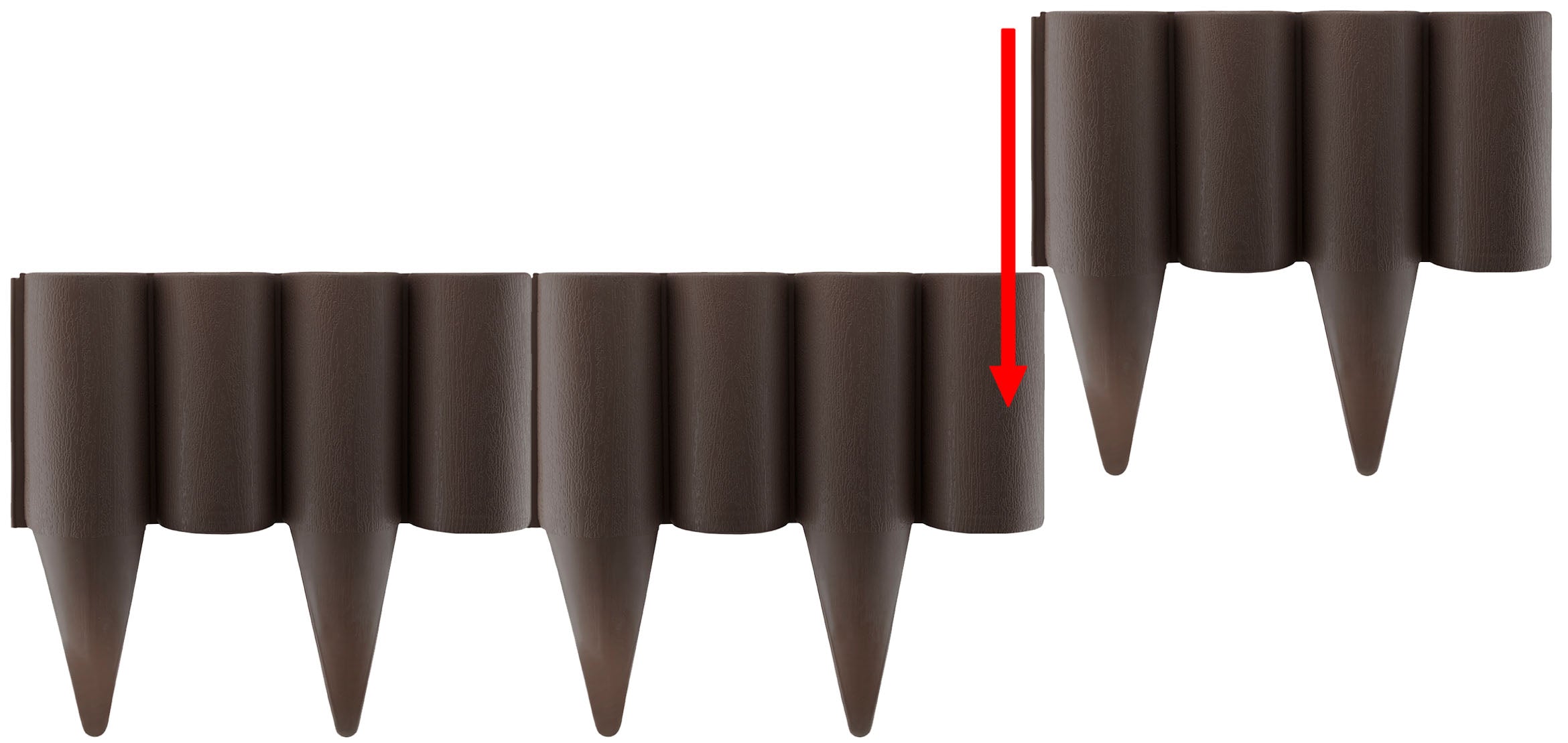 Brown Wood Effect Palisade Lawn Edging, 2.5m