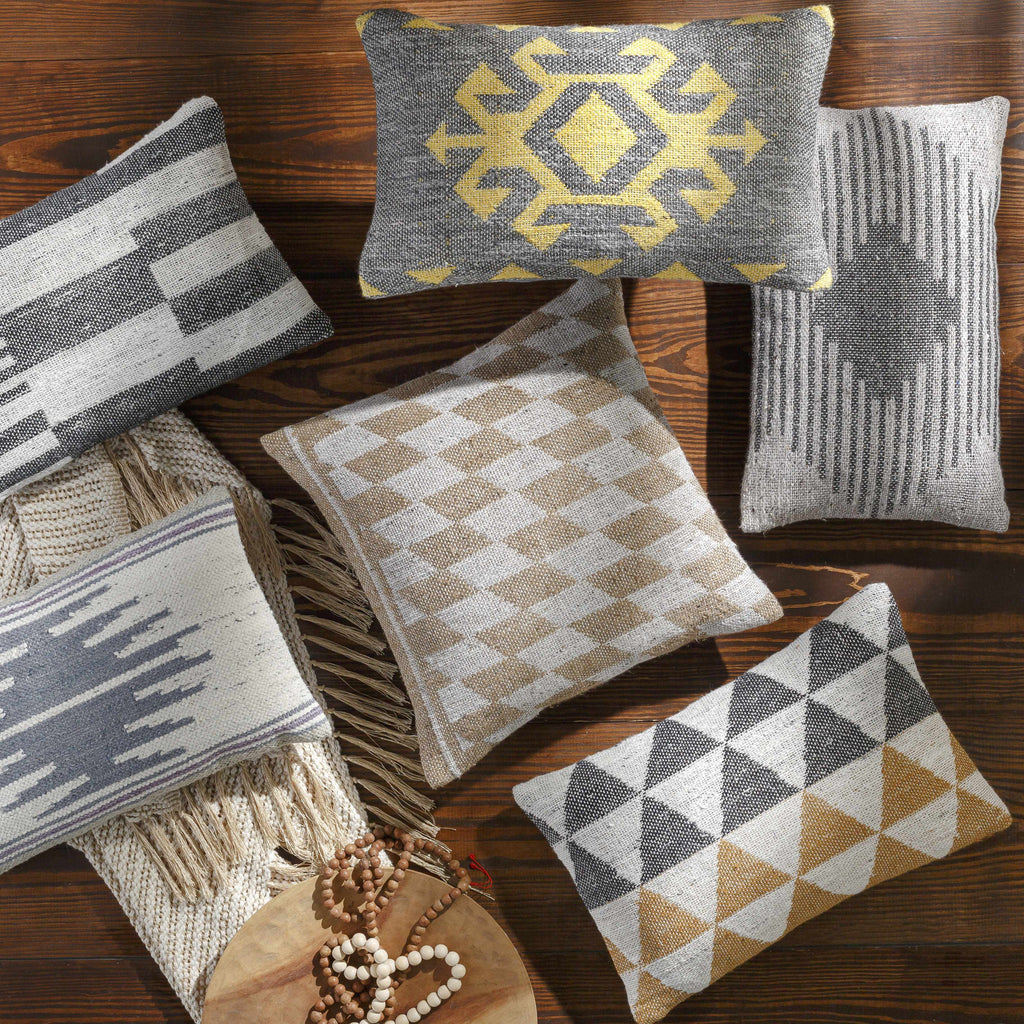 Koronadal Yellow&Grey Geometric Throw Pillow - Clearance-3