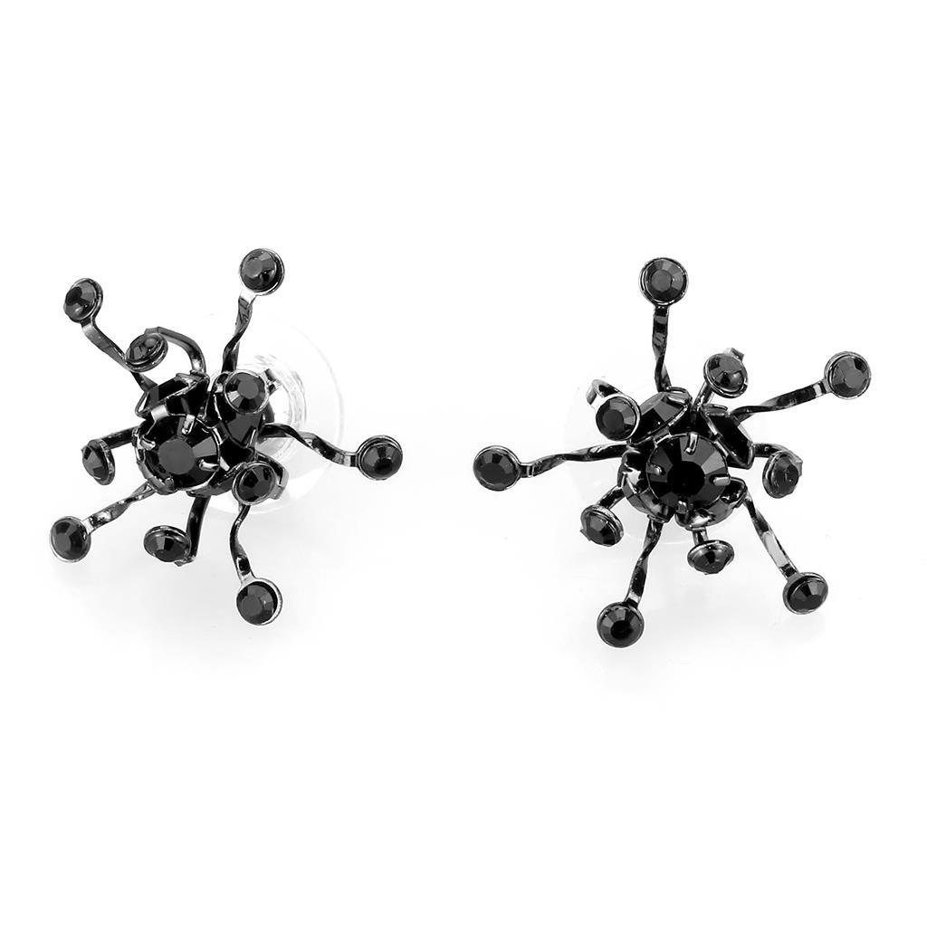LO4726 - Ruthenium White Metal Jewelry Sets with Top Grade Crystal  in Jet-2