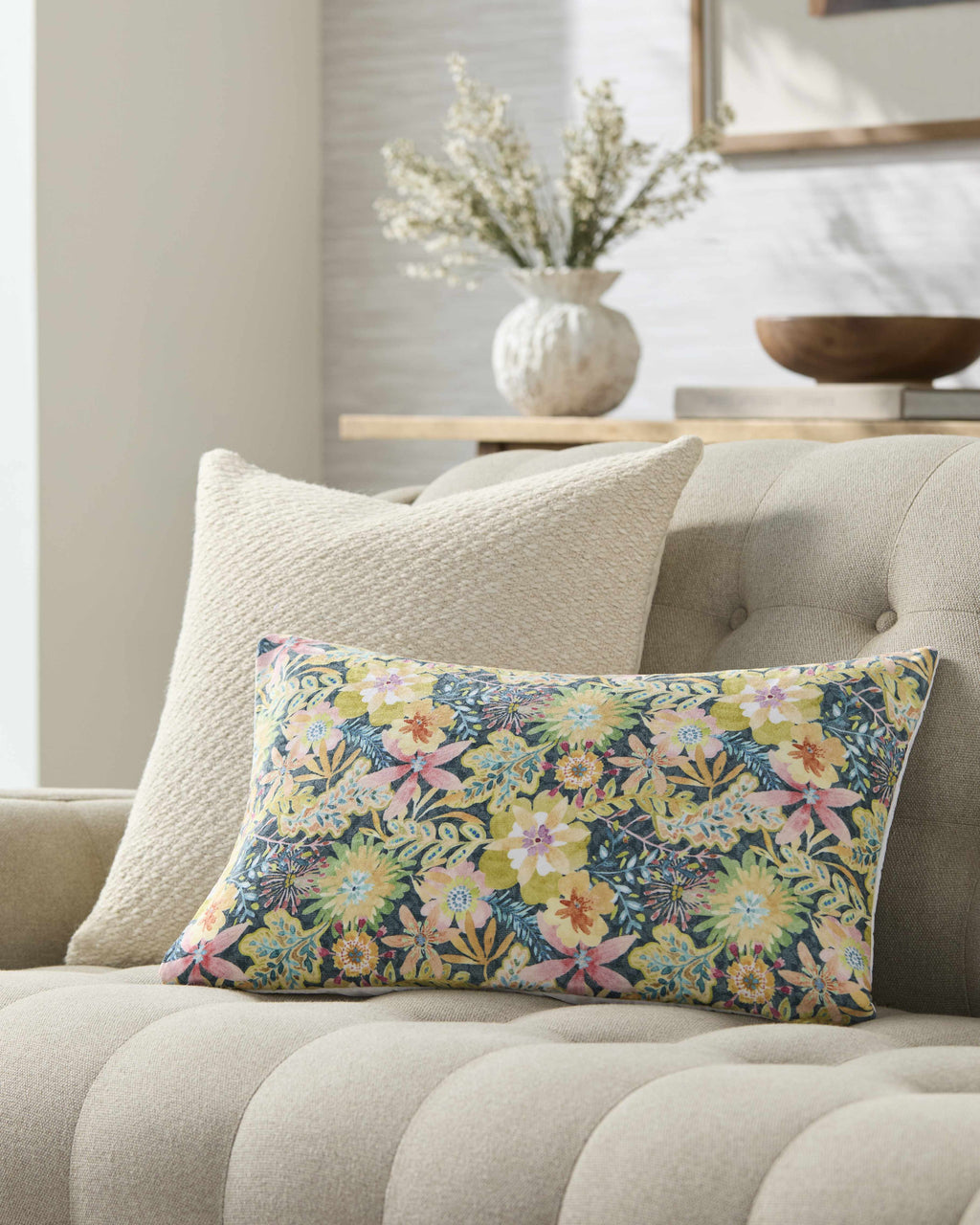 Amithi Light Yellow Throw Pillow-2