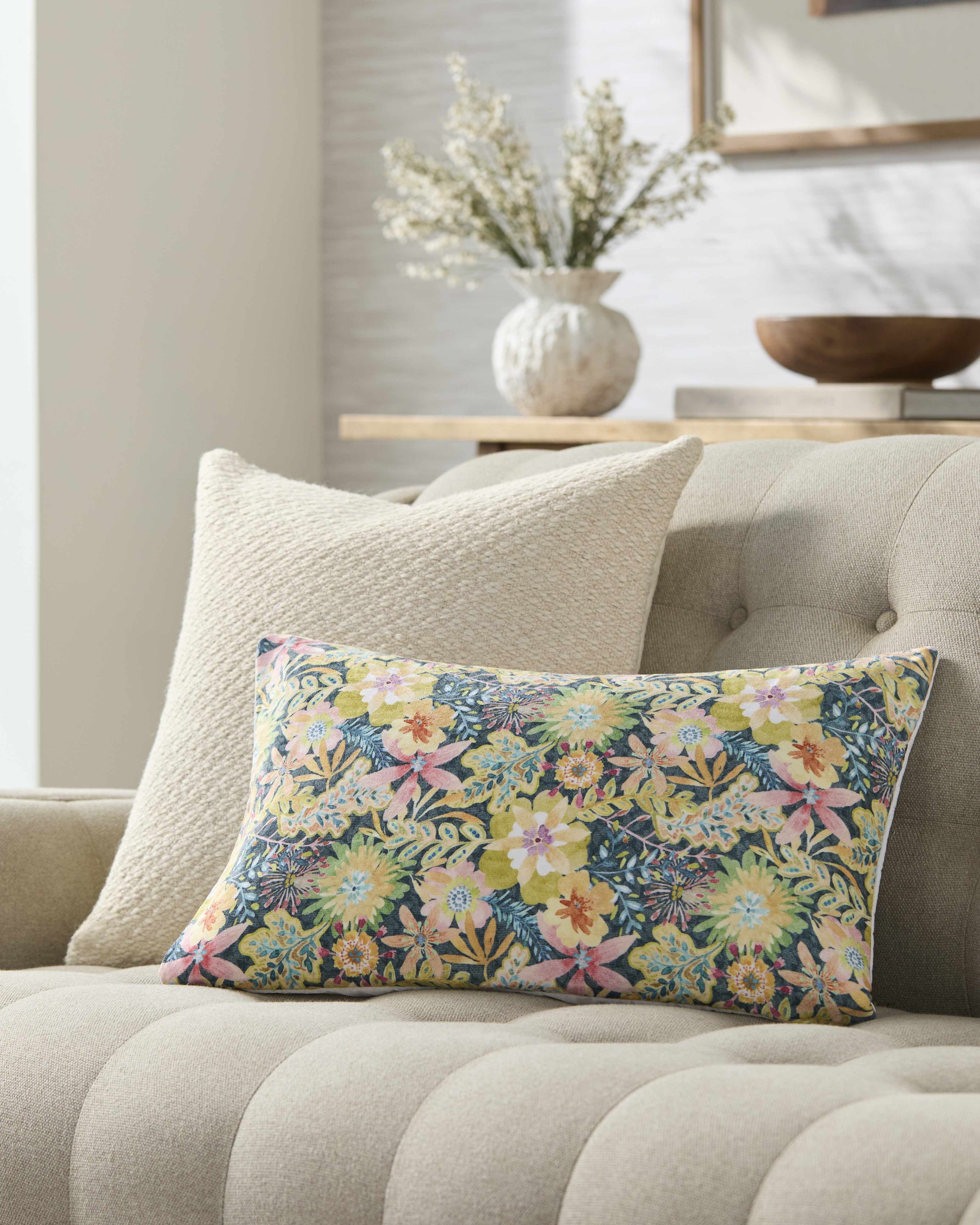 Amithi Light Yellow Throw Pillow-2