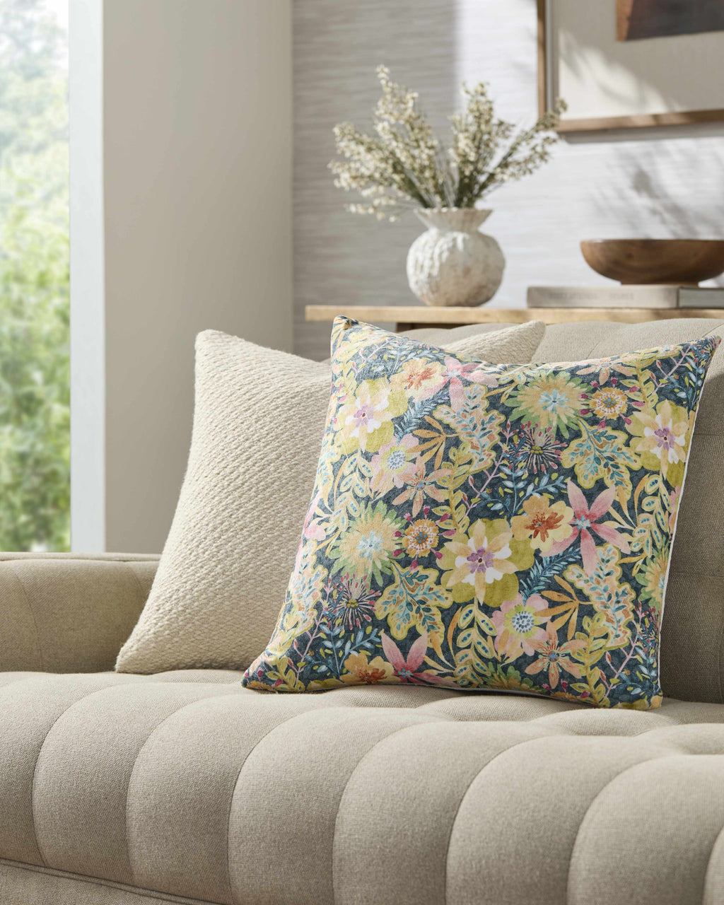 Amithi Light Yellow Throw Pillow-0