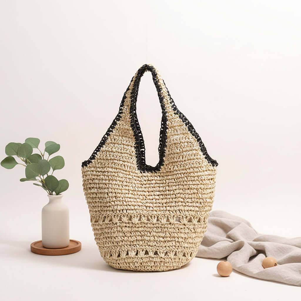 Large Straw Beach Bag For Women Woven Bag-0