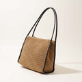 Large capacity straw beach bag French Straw Bag Niche Woven Bag-0