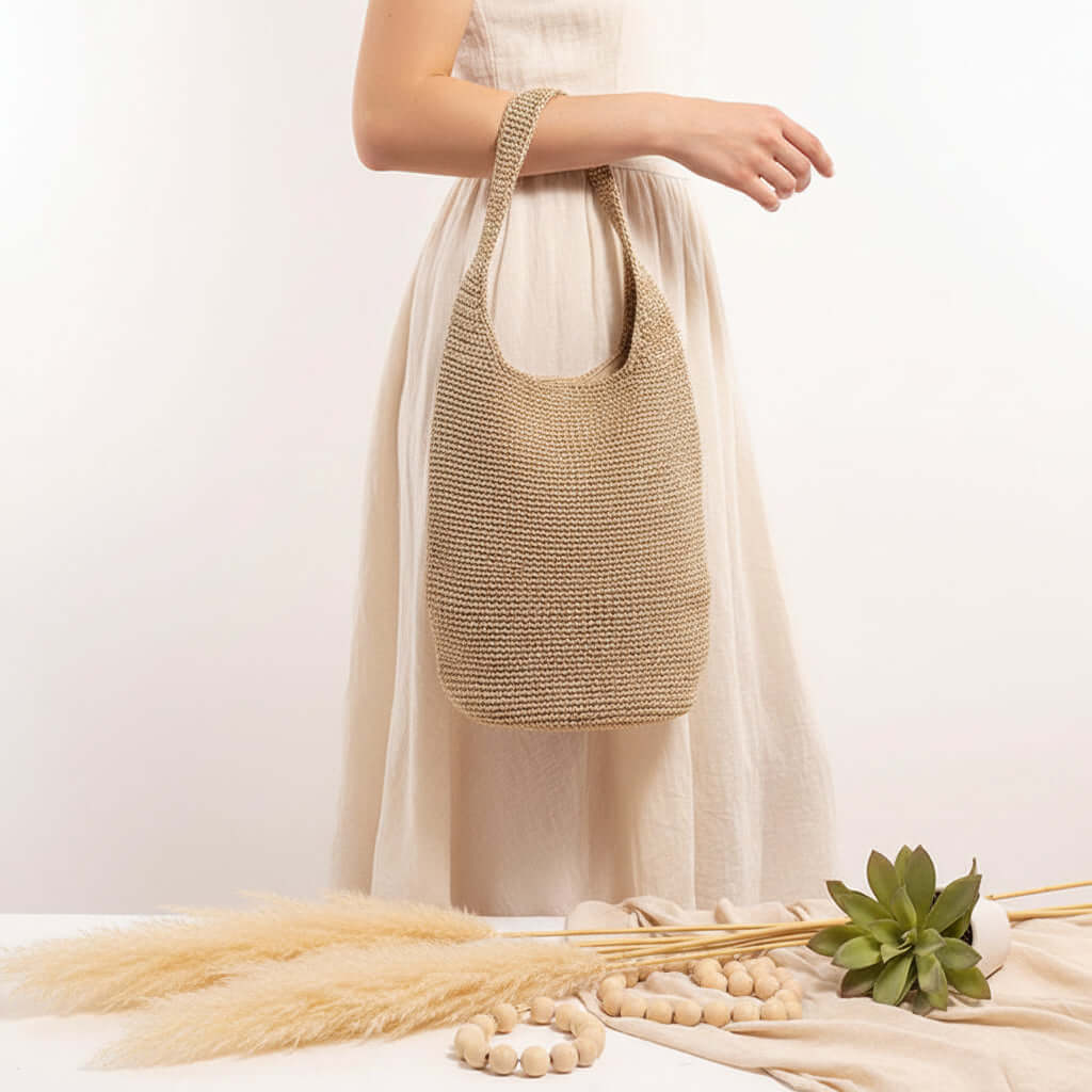 Large capacity straw beach bag Portable Bucket Woven Bag-1
