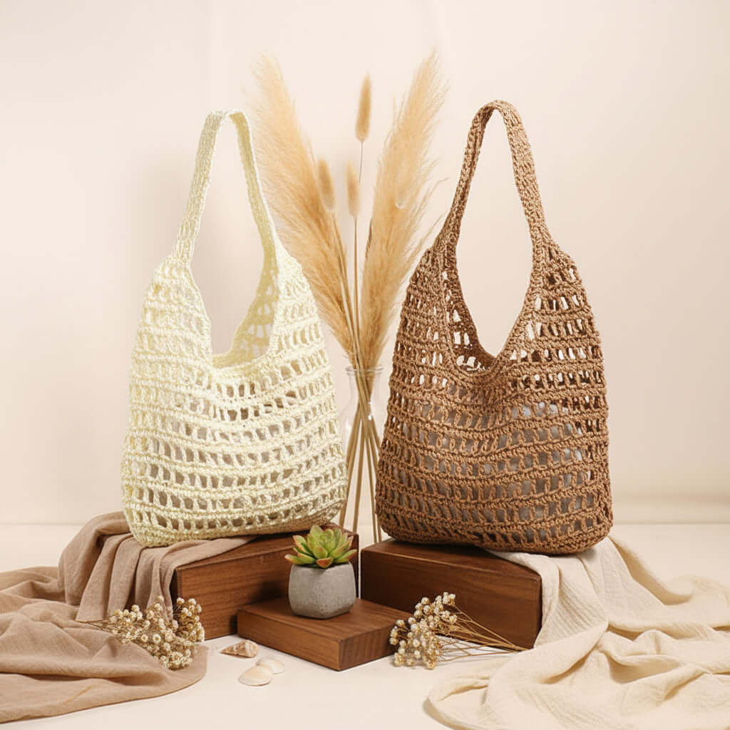 Large capacity straw beach bag Seaside Vacation French Straw Bag-3