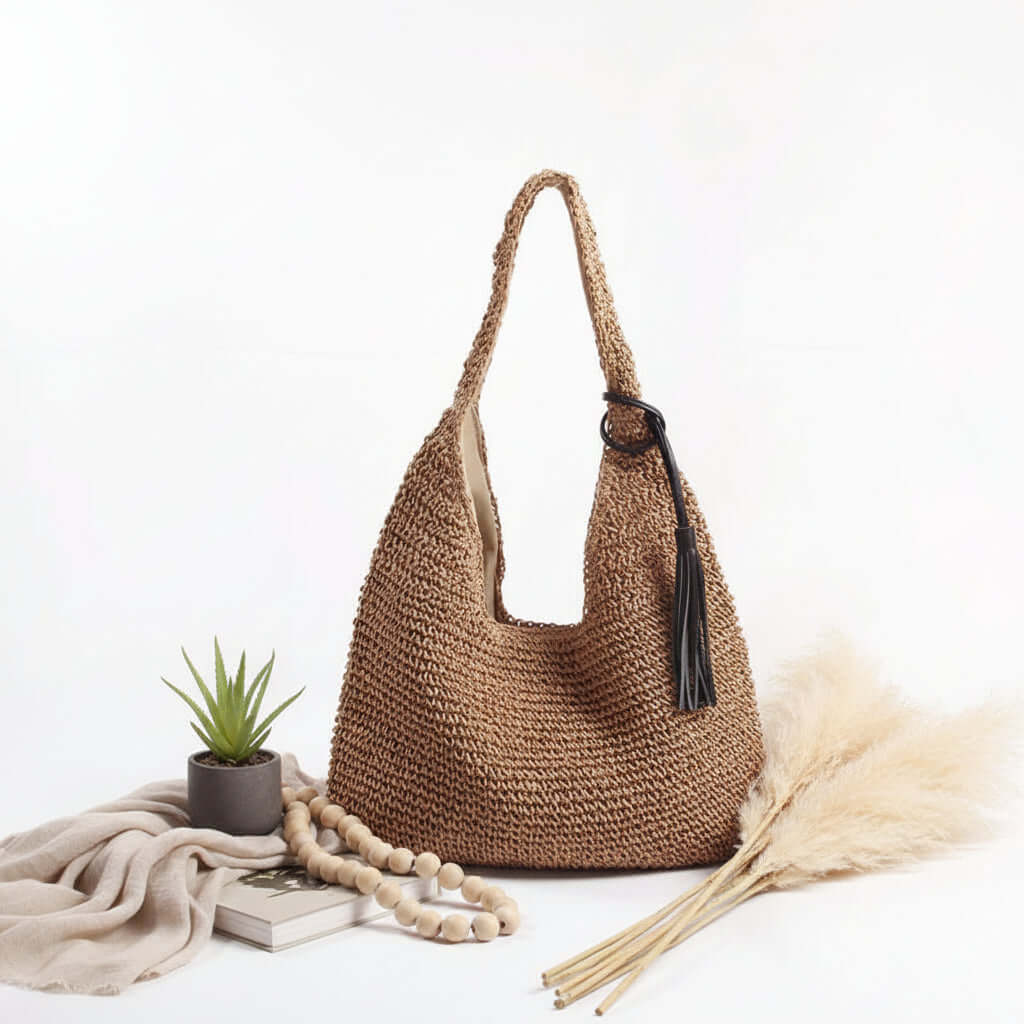 Large capacity straw beach bag Shoulder Woven Casual Beach Bag-0