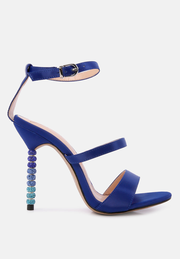 Lawsuit Rhinestone Ball Heel Satin Sandals-0