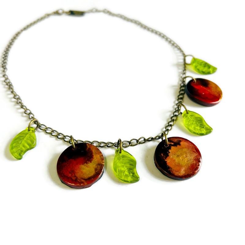 Handmade Autumn Leaf Jewelry Set