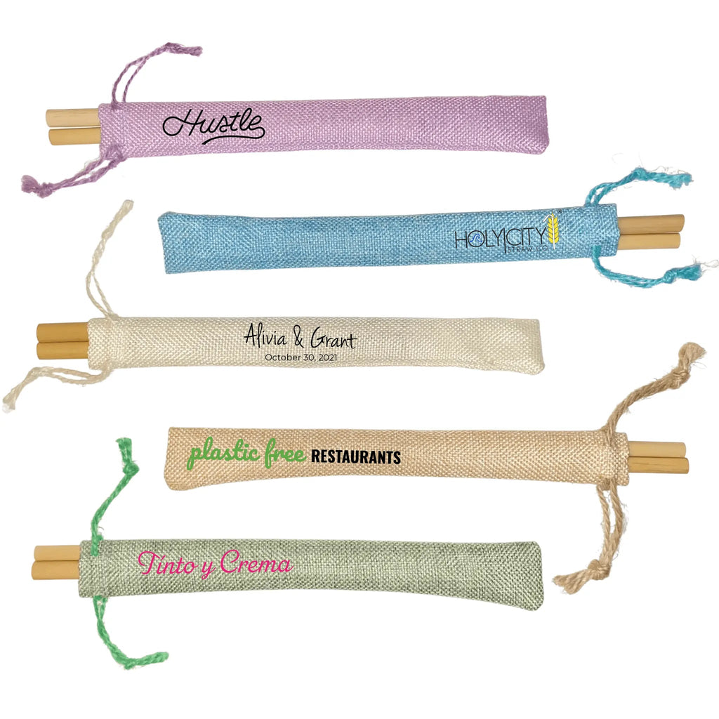 Customizable Two Straw/Jute Pouch Combo-2