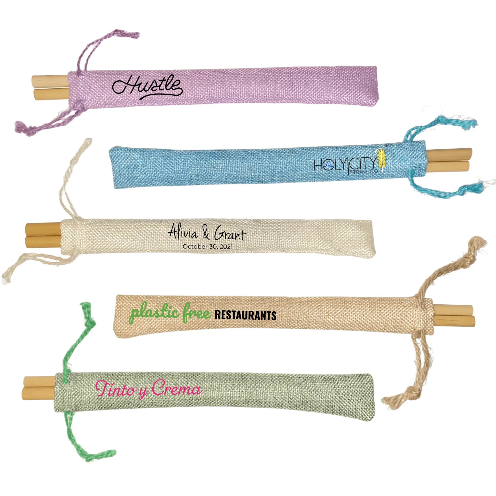 Customizable Two Straw/Jute Pouch Combo-2