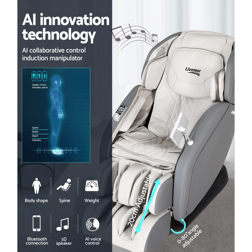 NNEDSZ Livemor 4D Massage Chair Electric Recliner Home Massager Gary