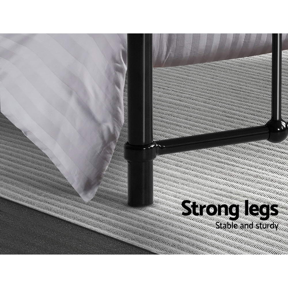 NNEDSZ Artiss Bed Frame Metal Bed Frame LEO - King Single(Black)