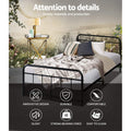 NNEDSZ Artiss Bed Frame Metal Bed Frame LEO - King Single(Black)