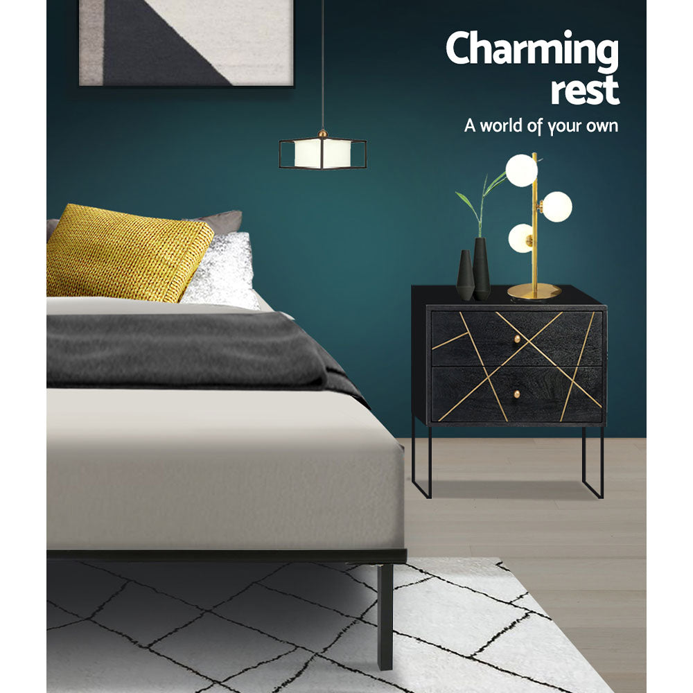 NNEDSZ Artiss Bed Frame Double Size Metal Bed Frame TED