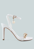 Mooning Metal Chain Strap Stiletto Sandals-0