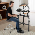 Electric Drum Set Foldable Drum Kit with 10 Demos and USB MIDI and 2 Drumsticks-0