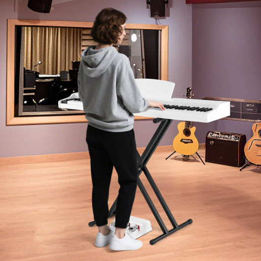 88-Key Keyboard Piano Set with Adjustable Stand-Black-6