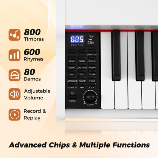 88-Key Keyboard Piano Set with Adjustable Stand-Black-8