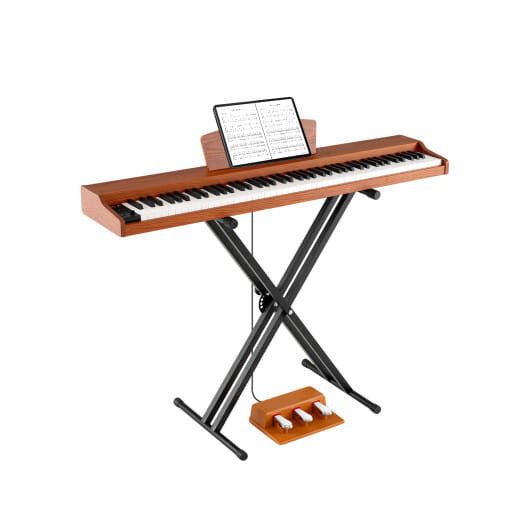 88-Key Keyboard Piano Set with Adjustable Stand-Black-9