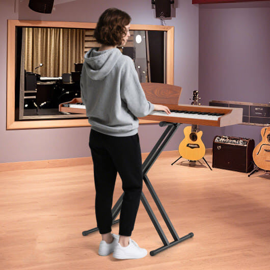 88-Key Keyboard Piano Set with Adjustable Stand-Black-11