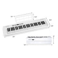 61-Key Foldable Piano Keyboard Full-size Electronic Keyboard with MIDI and Split Function-Pink-0