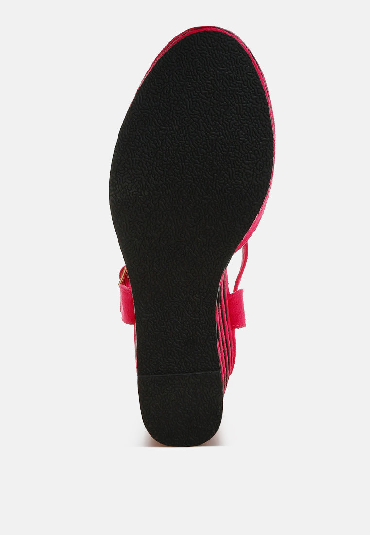Manifest Dual Tone Wedge Sandals-4